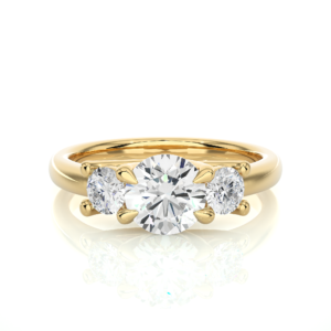 3 Stone Lower Set Engagement Ring