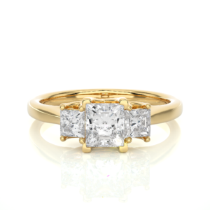 Elegant 3 Stone Princess Cut Diamond Ring