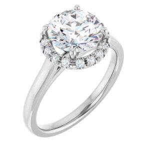 French-Set Halo Style Engagement Ring